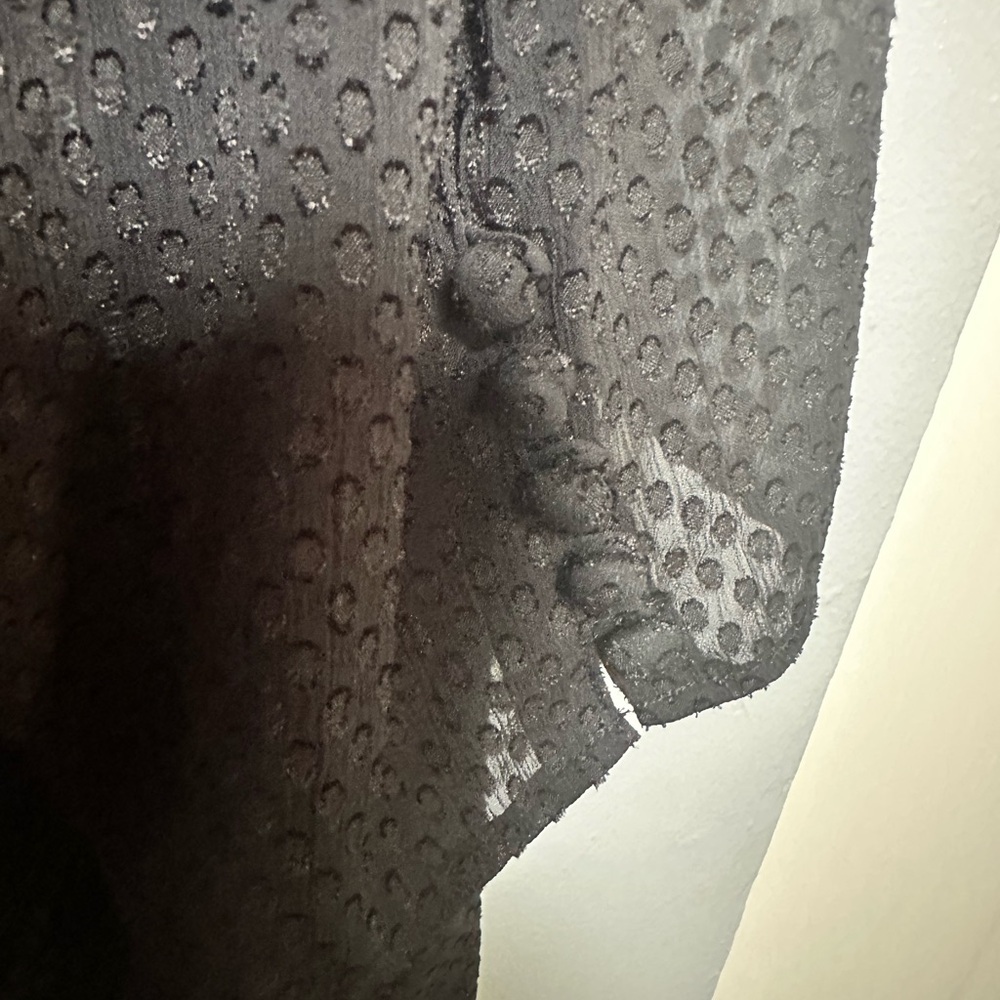Calvin Klein Black 3/4 Sleeve Tie Front Blouse Plus  1X - Picture 4 of 7